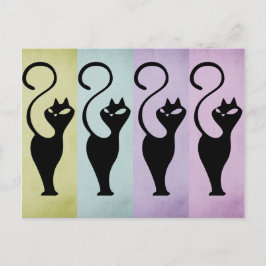 Postal Pastello Cats Black Silhouette