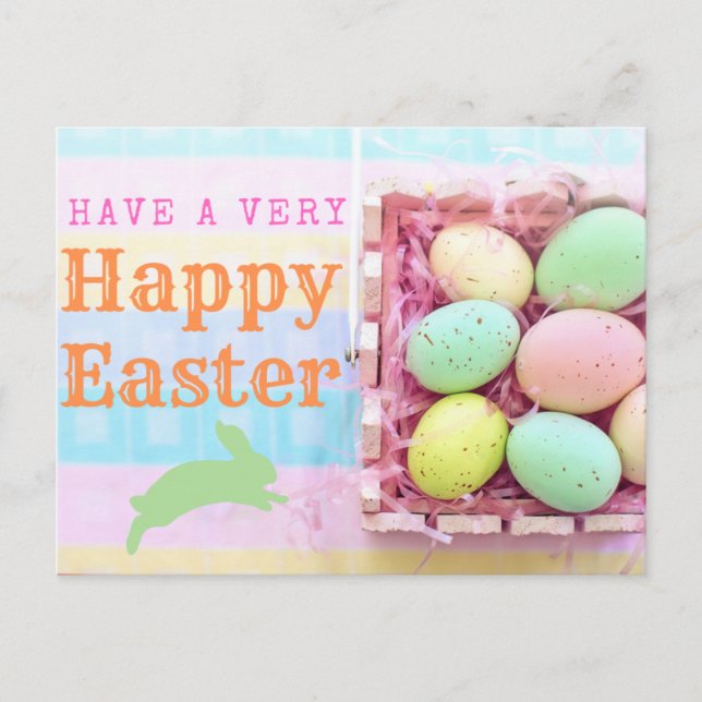 Postal Pastels Happy Easter Postcard (Anverso)