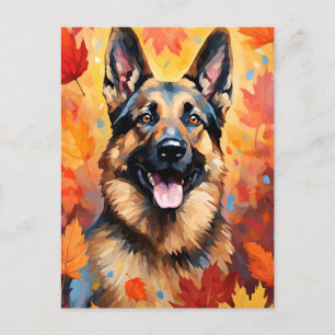 Postal Pastor Alemán Acción de Gracias de Otoño 