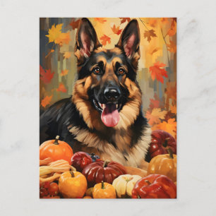 Postal Pastor Alemán Acción de Gracias de Otoño 