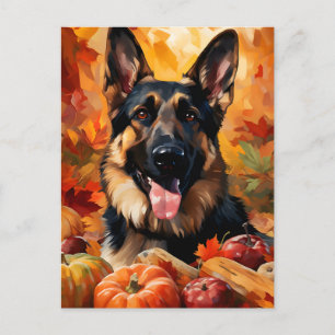 Postal Pastor Alemán Acción de Gracias de Otoño 