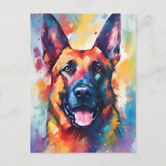 Postal Pastor Alemán Colorido