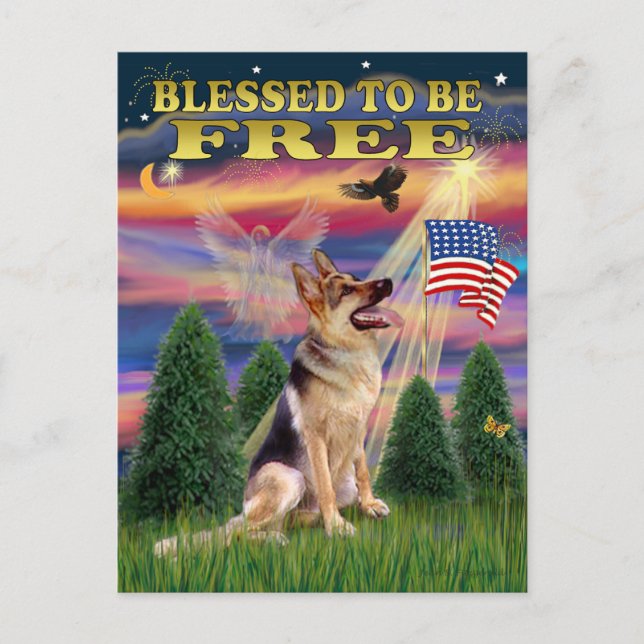 Postal Pastor alemán número 1 (Anverso)