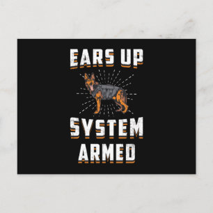 Postal Pastor Alemán Oídos Por El Sistema Vintage De Perr