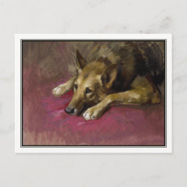 Postal Pastor alemán paciente por Marino Lenci