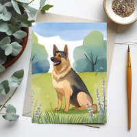 Pastor Alemán | Pintura Acuarela de Perro
