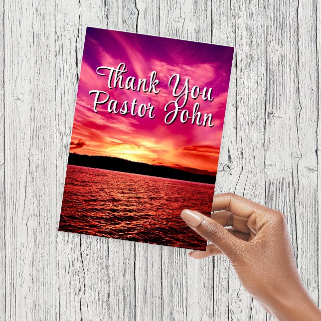 Postal Pastor Appreciation Postcard | Ocean Pink Sunset (Pastor Appreciation Postcard | Ocean Pink Sunset)