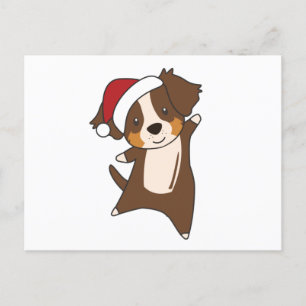 Postal Pastor australiano Feliz Invierno de Navidad