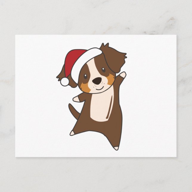 Postal Pastor australiano Feliz Invierno de Navidad (Anverso)