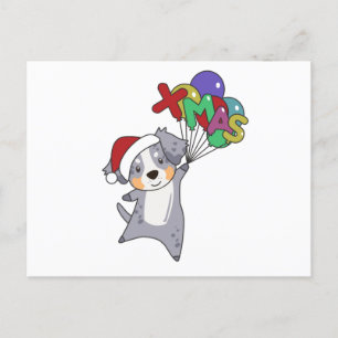 Postal Pastor australiano Feliz Invierno de Navidad