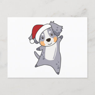 Postal Pastor australiano Feliz Invierno de Navidad