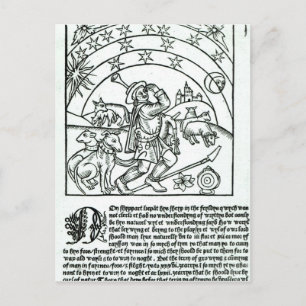 Postal Pastor bajo el sol, la luna y las estrellas