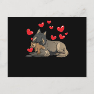 Postal Pastor Belga Tervuren Perro con Animal relleno