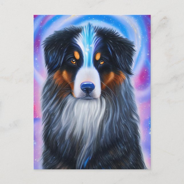 Postal Pastor cósmico Austrailian Shepherd (Anverso)
