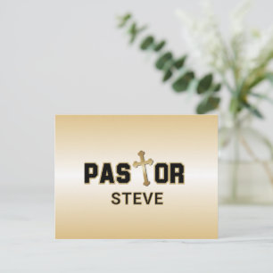 Postal Pastor Cruz de Oro Personalizada