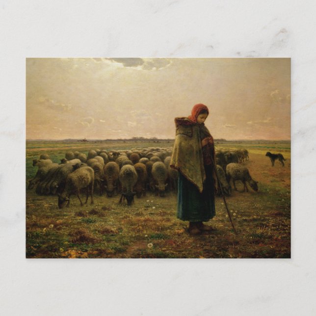 Postal Pastora con su rebaño, 1863 (Anverso)
