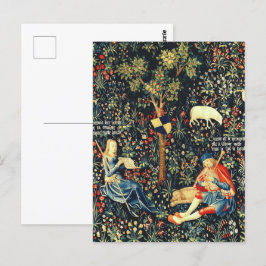 Postal Pastores y ovejas del Tapiz del Renacimiento Medie