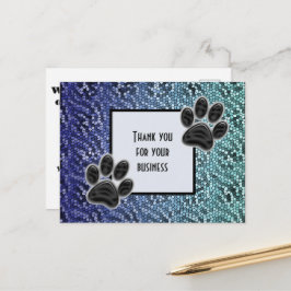 Postal Pata de Animal Económica Gracias por su Negocio