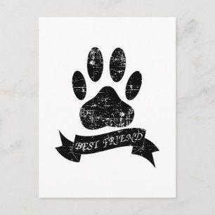 Postal Pata de perro angustiado con cinta