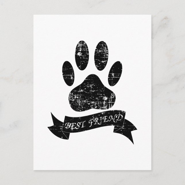 Postal Pata de perro angustiado con cinta (Anverso)