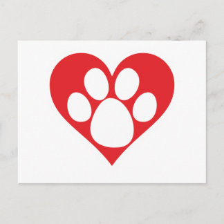 Postal Pata de perro corazón