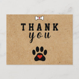 Postal Pata de perro rústica agradecimiento personalizado