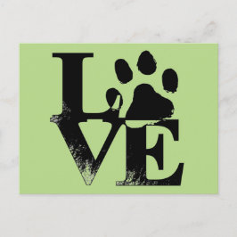 Postal Pata del mascota en AMOR
