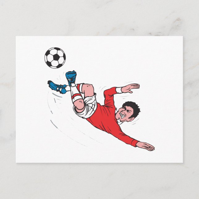 Postal patada de fútbol de impresión (Anverso)