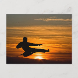 Postal patada de karate al amanecer