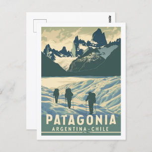 Postal Patagonia Argentina Chili Vintage Travel Place