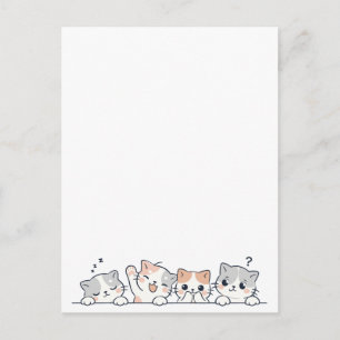 Postal Patas curiosas: amigos gatos lindos mirando