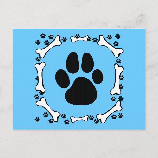 Postal Patas del perro y huesos de perro (Anverso)