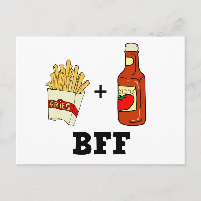Postal Patatas fritas y Ketchup BFF (Anverso)