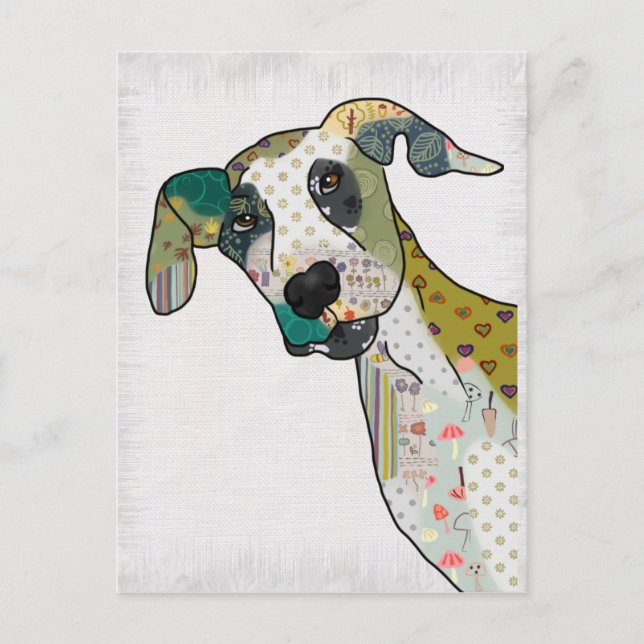 Postal Patchworkhund (Anverso)