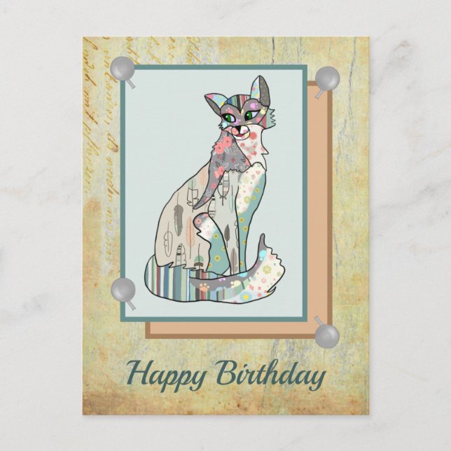 Postal Patchworkkatze  (Anverso)