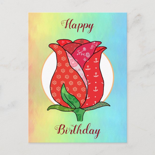 Postal Patchworkrose  (Anverso)