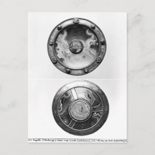 Postal Paten con un medallón que representa al último (Anverso)