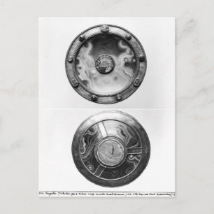 Postal Paten con un medallón que representa al último