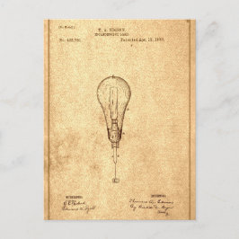 Postal Patente De Bombilla Edison