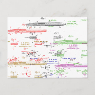 Postal Patente de pluma de la fuente