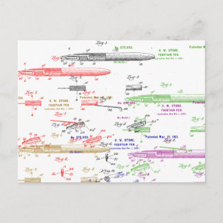 Postal Patente de pluma de la fuente