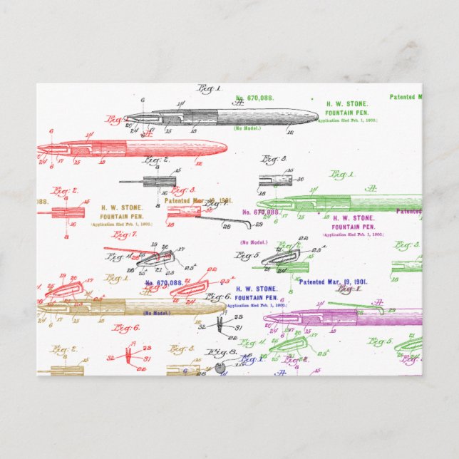 Postal Patente de pluma de la fuente (Anverso)