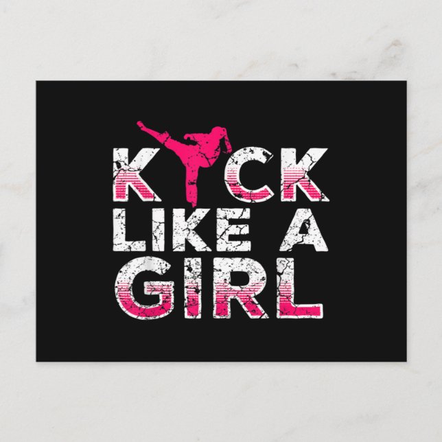 Postal Pateo Como Un Chica Karate Kickboxing (Anverso)