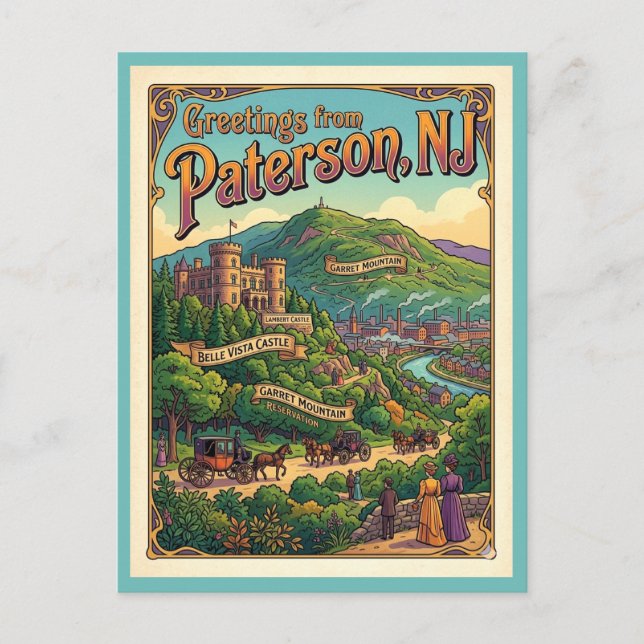 Postal Paterson NJ Castillo Lambert Monte Garret (Anverso)