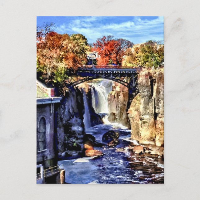 Postal Paterson NJ - Grandes Cataratas de Paterson (Anverso)
