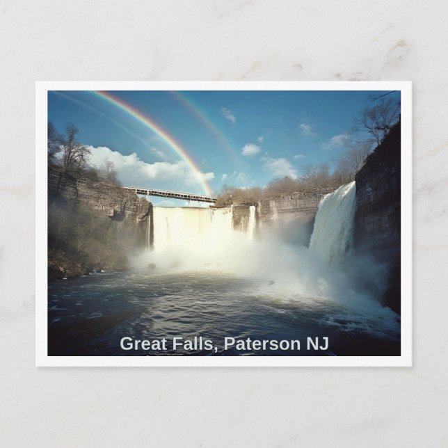 Postal Paterson NJ, Great Falls, Reimaginada, Arcoiris (Anverso)