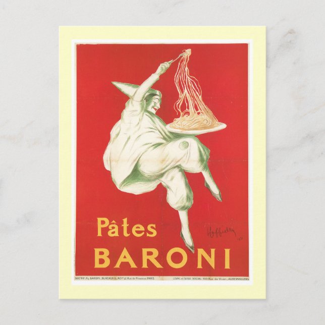 Postal Pates Baroni Vintage Food And Art (Anverso)