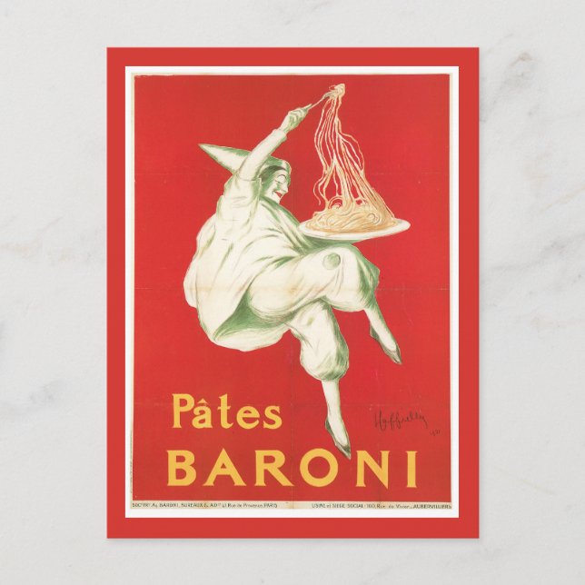 Postal Pates Baroni Vintage Food And Art (Anverso)
