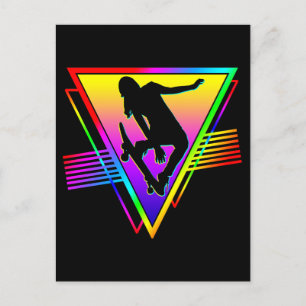 Postal Patinador de monopatín retro
