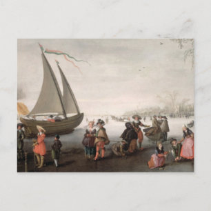 Postal Patinadores y un fiesta de golf en el hielo